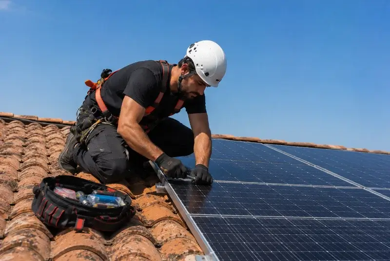 Maintenance et monitoring de panneaux solaires à Saint-Césaire-de-Gauzignan